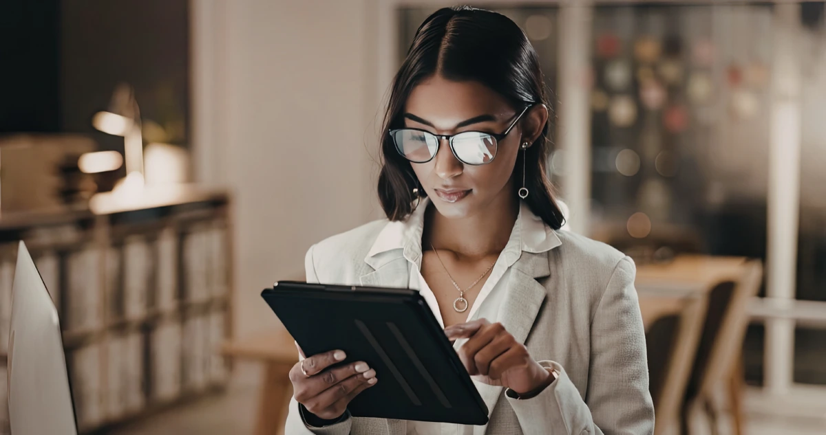 Student using a tablet