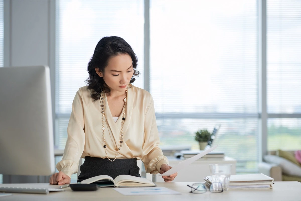 Student working at a desk